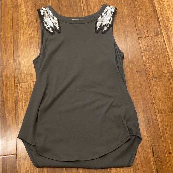 Grey tank top with sequin accents - Picture 3 of 4